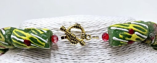 Red Green Brass Necklace - Image 3