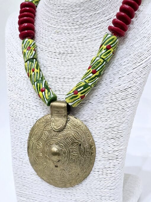 Red Green Brass Necklace - Image 2