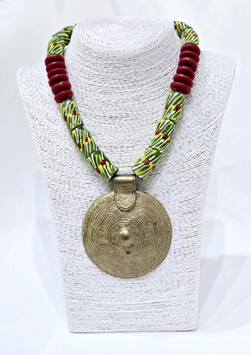 Red Green Brass Necklace