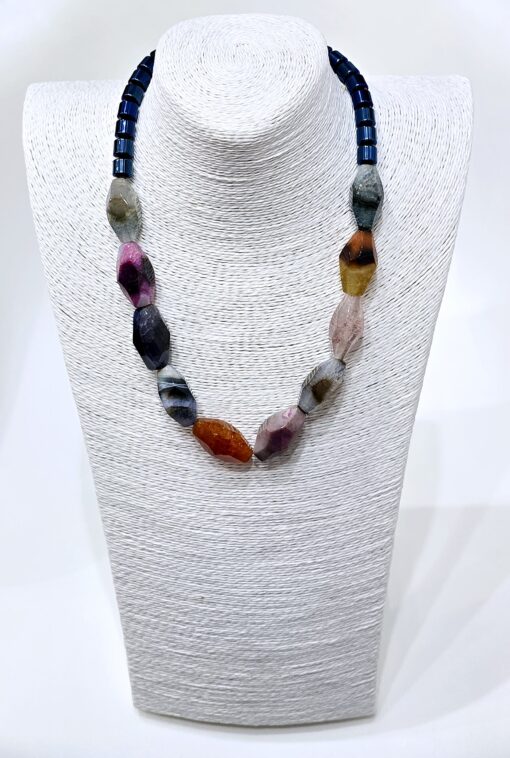 Multi Diamond Agate & Haematite Necklace