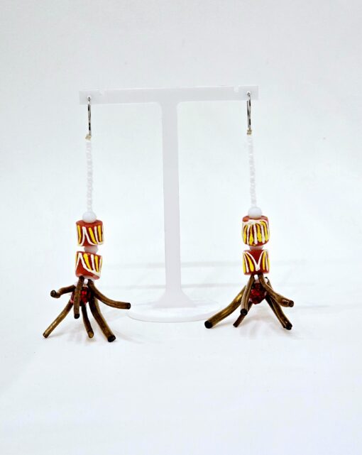 Gold & Krobo Earrings - Image 2